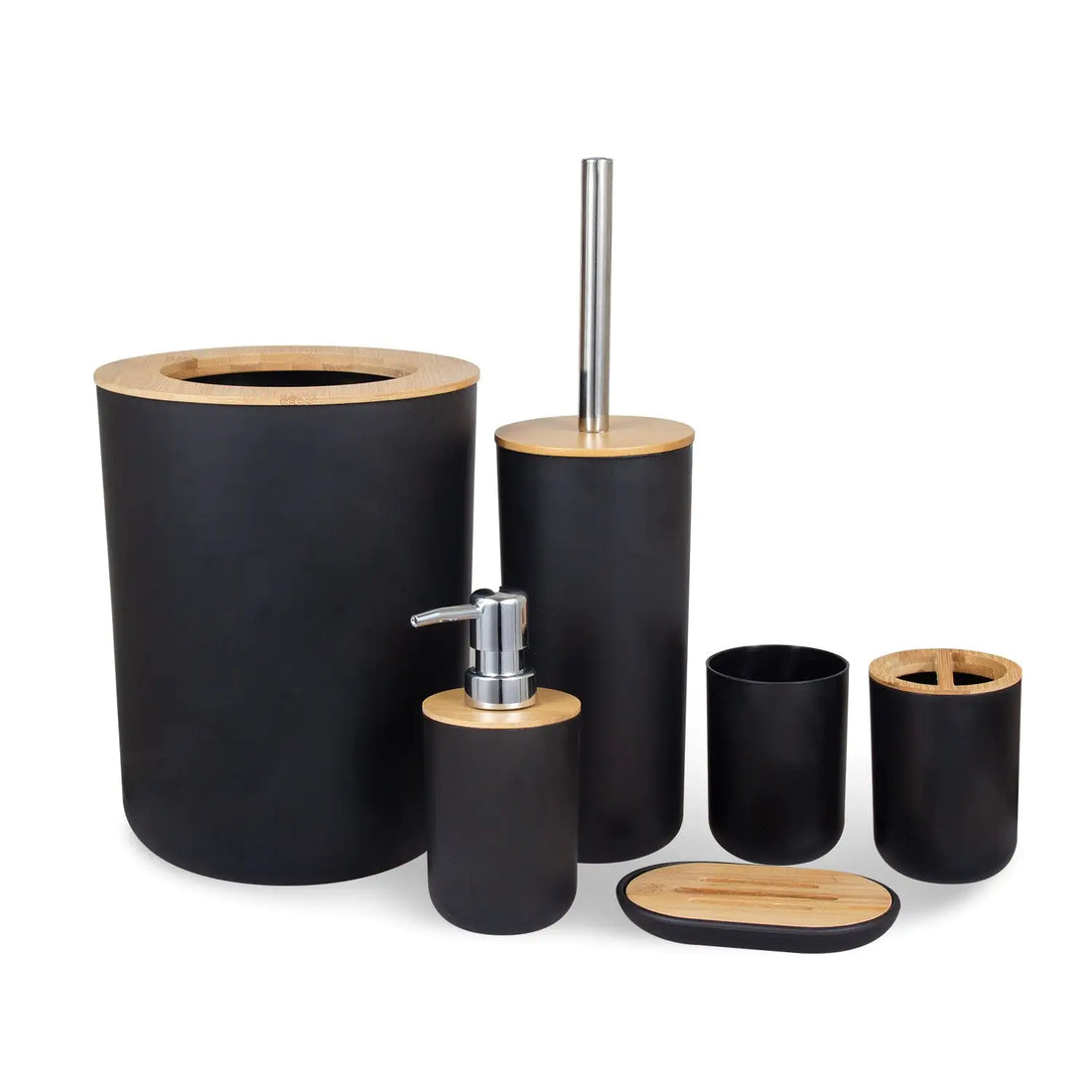 Light Luxury Bamboo Wood Bathroom Set