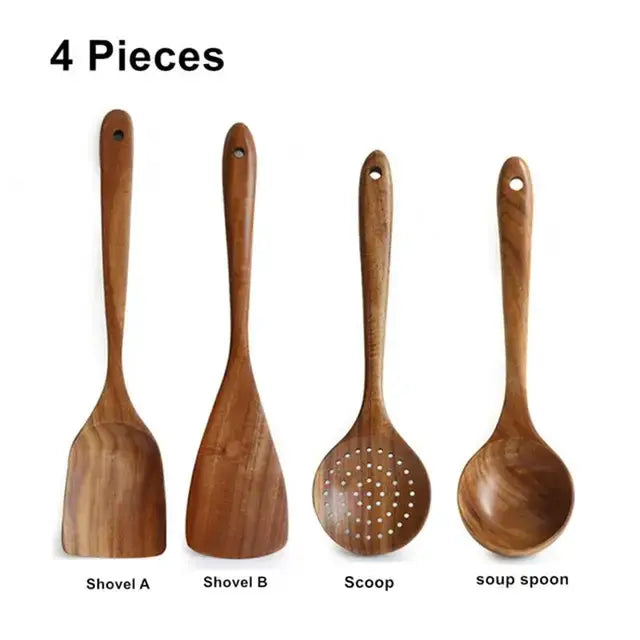 Natural Wood Tableware Spoon Ladle